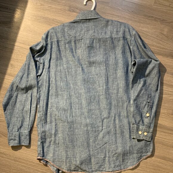 ORVIS Denim Shirt, NEVER WORN, Long-Sleeve Button-Down, Hemp/Cotton, Medium - Picture 6 of 6